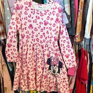 Disney Pink Bow Pattern Minnie Mouse Dress